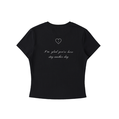 I'm Glad You're Here Womens Bodycon Crewneck T-Shirt